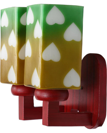 Stylish Charm LED Compactable Wood & Glass Wall Lamp | 7 x 7 x 7 inches