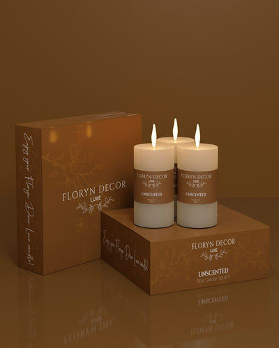 Clean Burning Soy Wax Pillar Candles | Single | 7.6 x 10.2 cm / 3 x 4 inches