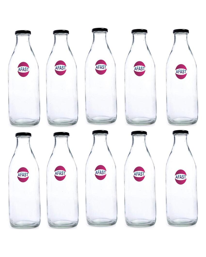 Clear Glass Water and Milk Bottle for Small Storage Needs Easy to Handle | 300 ML | 2 x 7 inches