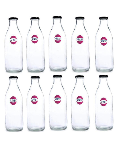 Clear Glass Water and Milk Bottle for Small Storage Needs Easy to Handle | 300 ML | 2 x 7 inches