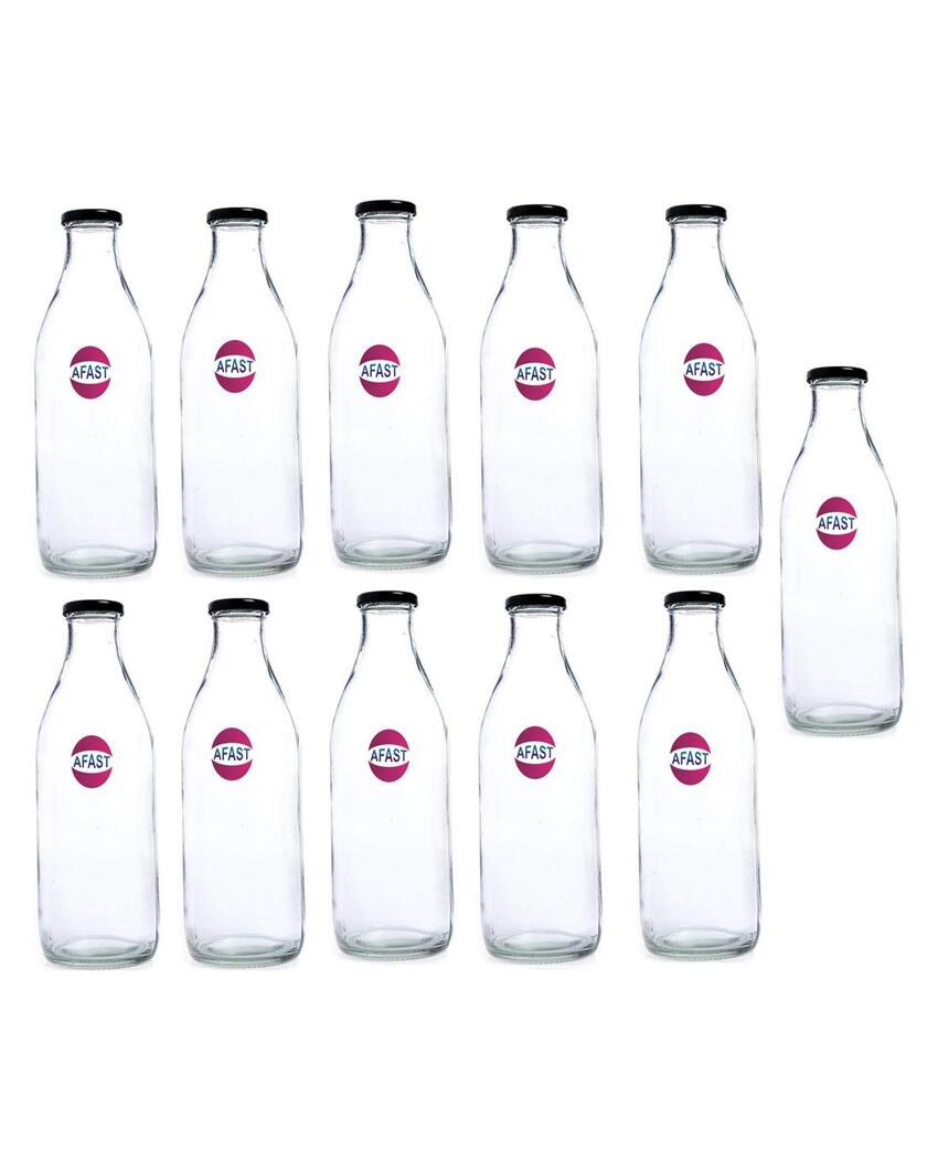 Clear Glass Water and Milk Bottle for Small Storage Needs Easy to Handle | 300 ML | 2 x 7 inches