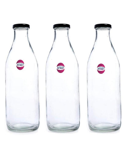 Clear Glass Water and Milk Bottle for Small Storage Needs Easy to Handle | 300 ML | 2 x 7 inches