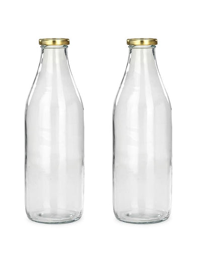 Clear Glass Water and Milk Bottle for Small Storage Needs Easy to Handle | 300 ML | 2 x 7 inches