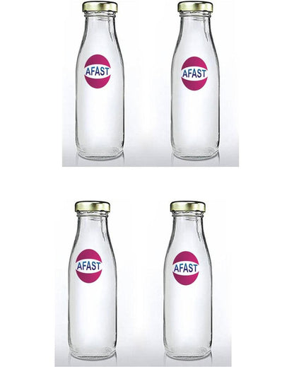 Clear Glass Water and Milk Bottle for Small Storage Needs Easy to Handle | 300 ML | 2 x 7 inches