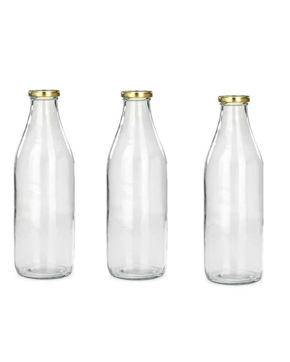 Clear Glass Water and Milk Bottle for Small Storage Needs Easy to Handle | 300 ML | 2 x 7 inches