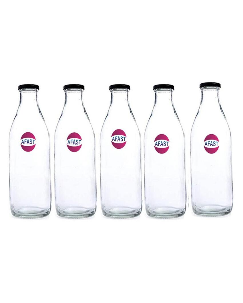 Clear Glass Water and Milk Bottle for Small Storage Needs Easy to Handle | 300 ML | 2 x 7 inches