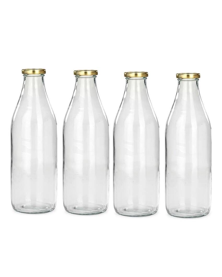 Clear Glass Water and Milk Bottle for Small Storage Needs Easy to Handle | 300 ML | 2 x 7 inches