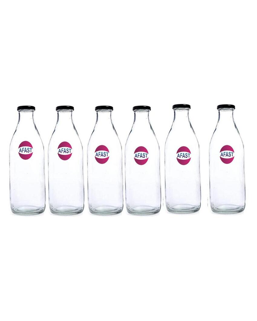 Clear Glass Water and Milk Bottle for Small Storage Needs Easy to Handle | 300 ML | 2 x 7 inches