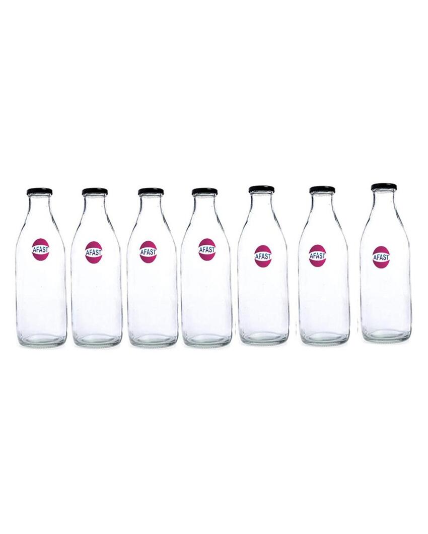 Clear Glass Water and Milk Bottle for Small Storage Needs Easy to Handle | 300 ML | 2 x 7 inches