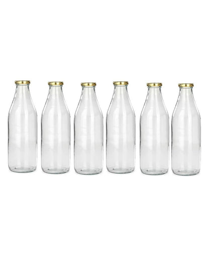 Clear Glass Water and Milk Bottle for Small Storage Needs Easy to Handle | 300 ML | 2 x 7 inches