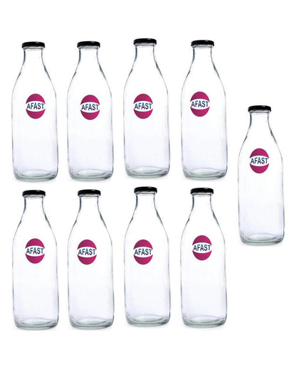 Clear Glass Water and Milk Bottle for Small Storage Needs Easy to Handle | 300 ML | 2 x 7 inches