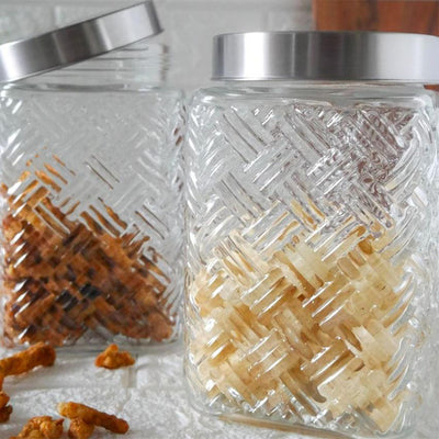 Sleek and Simple Square Glass Jars | 1700ml | 5 x 9 inches