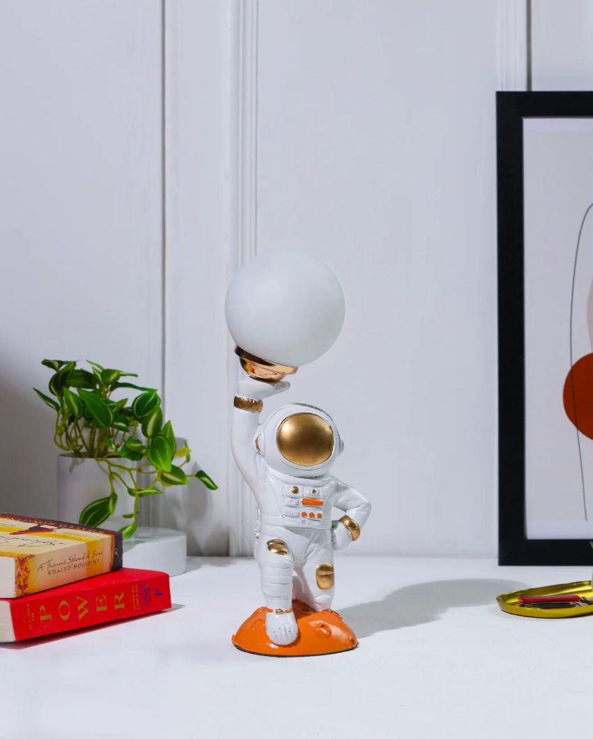 Futuristic Space Inspired Astronaut Resin LED Table Lamp | 5 x 4 x 9 inches