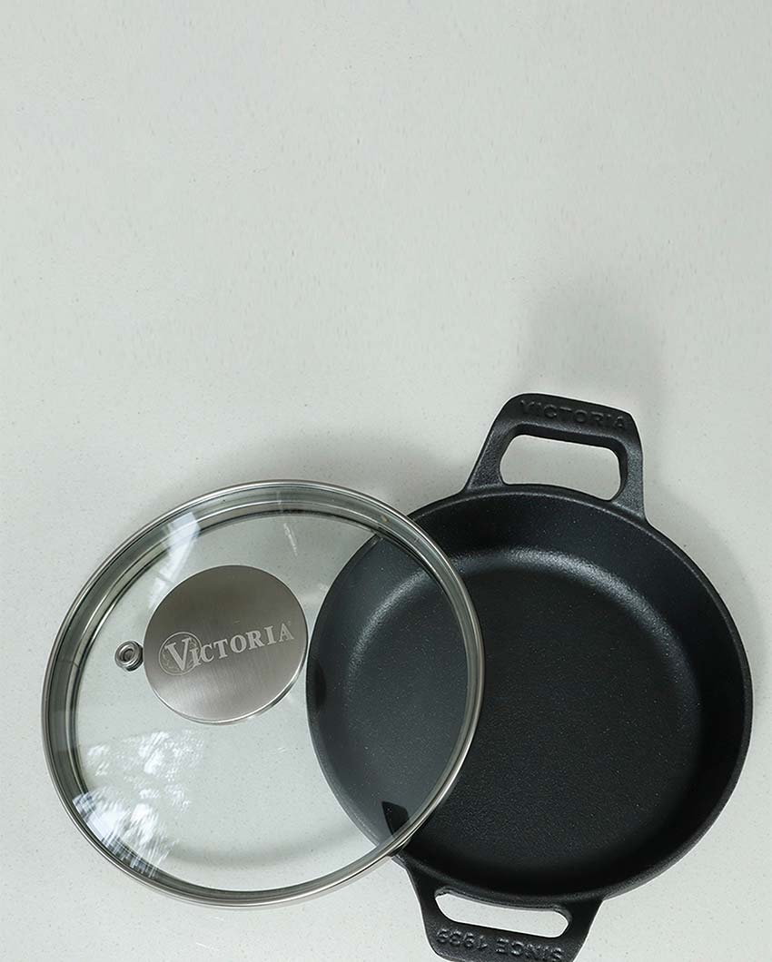 Mini Round Casserole Kadai with Lid | Safe For All Cooktops | 6 x 8 x 2 inches