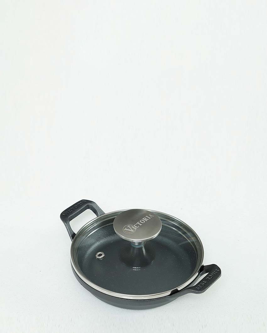 Mini Round Casserole Kadai with Lid | Safe For All Cooktops | 6 x 8 x 2 inches