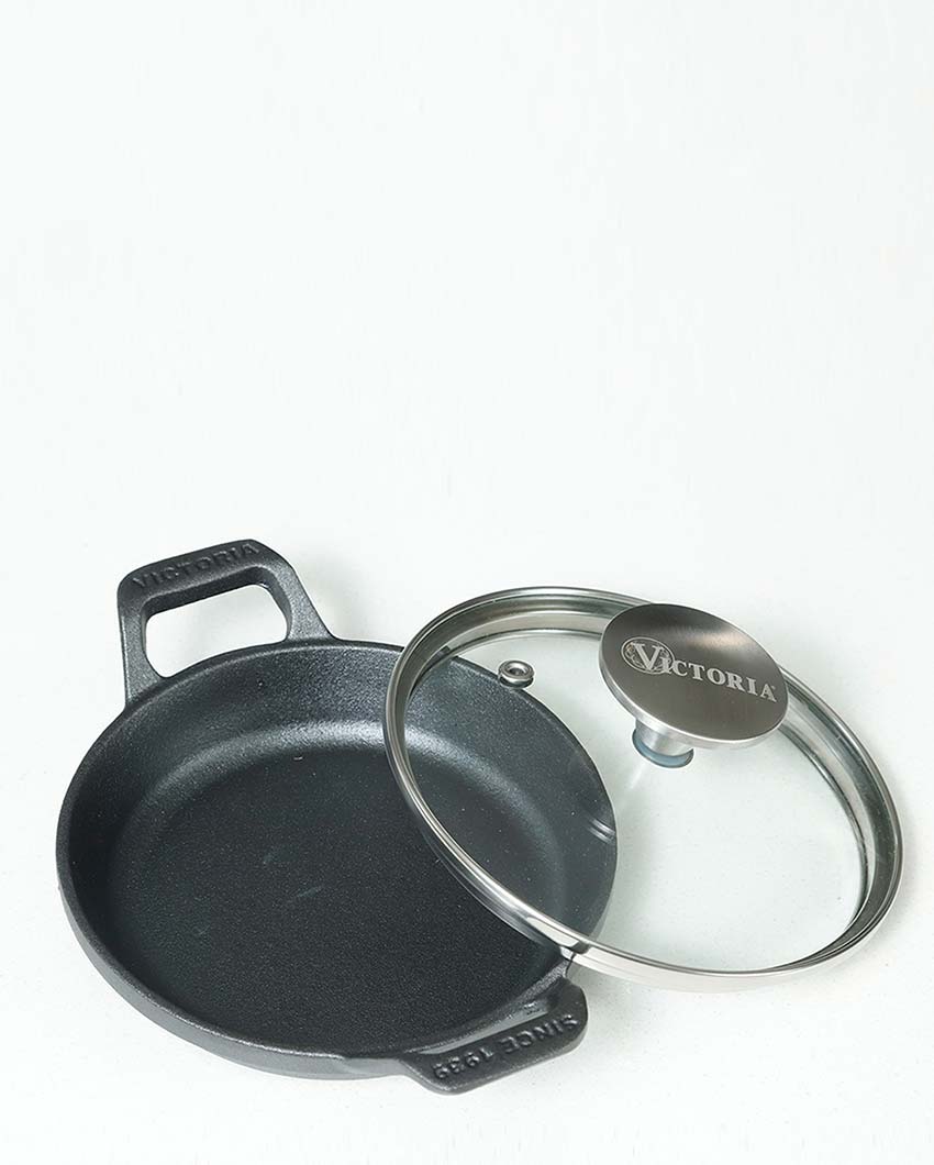 Mini Round Casserole Kadai with Lid | Safe For All Cooktops | 6 x 8 x 2 inches