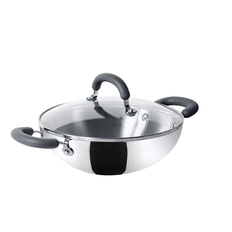 Triply Cookware Kadai/Wok With Lid | 8 Inch, 9 Inch, 10 Inch 8 Inches