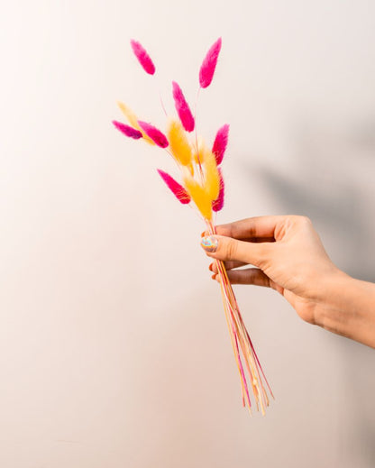 Mushroom Vase With 5 Pieces Pink & 5 Pieces Yellow Summer Bunches