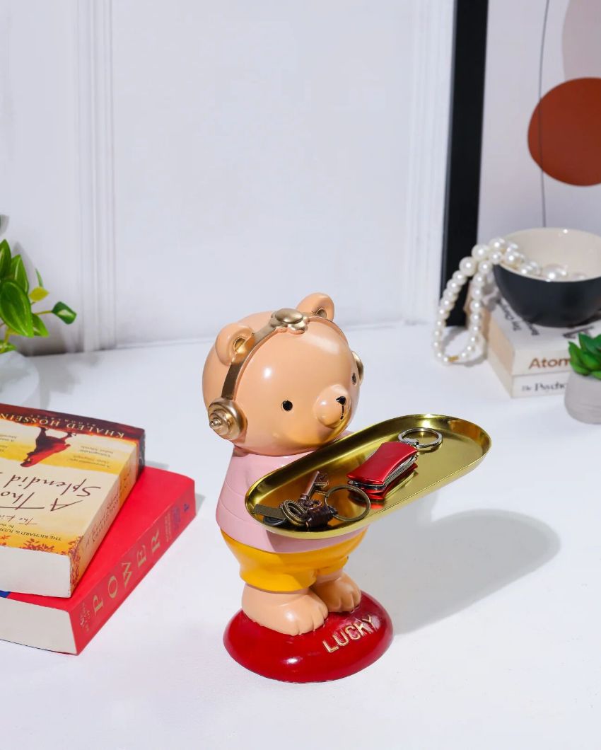 Splendid Luminary Yellow Teddy with Tray | 5 x 4 x 9 inches