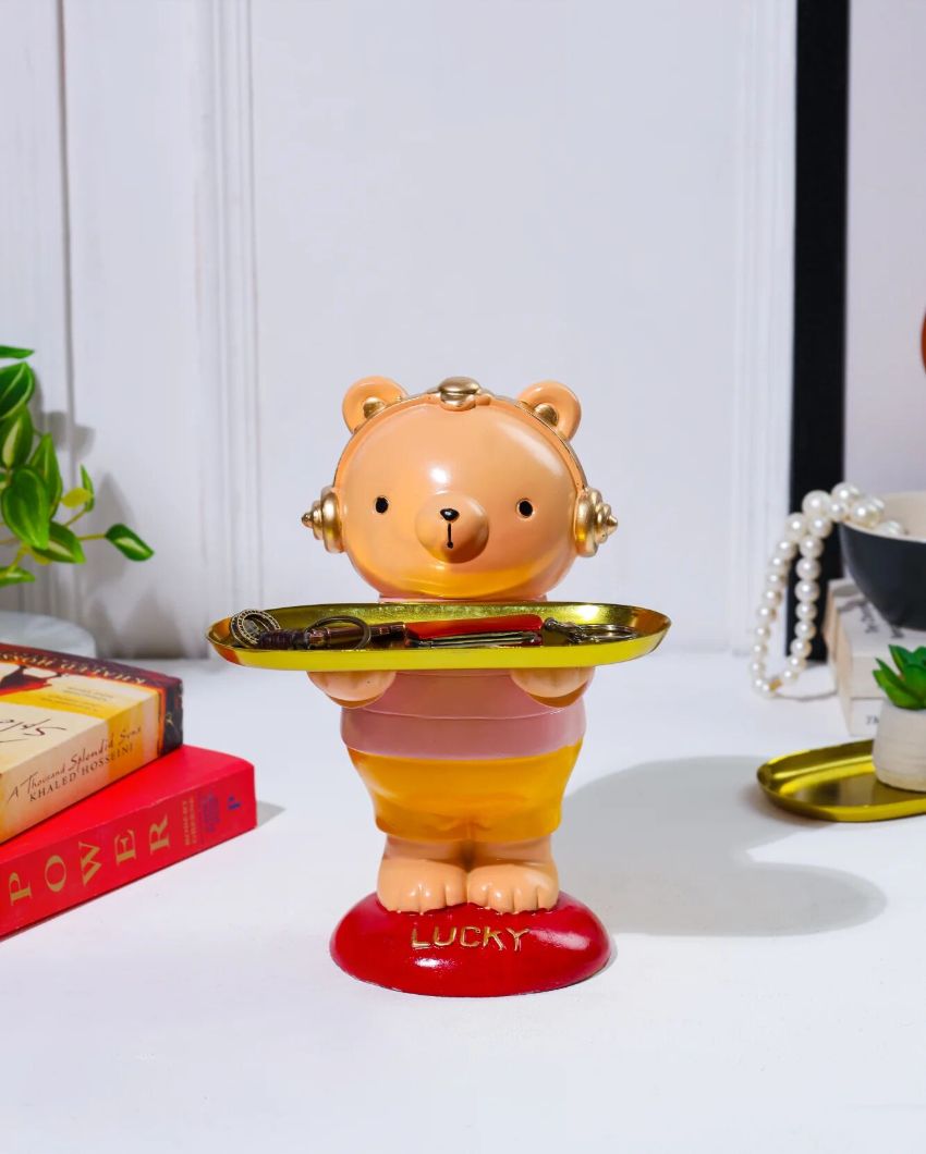 Splendid Luminary Yellow Teddy with Tray | 5 x 4 x 9 inches