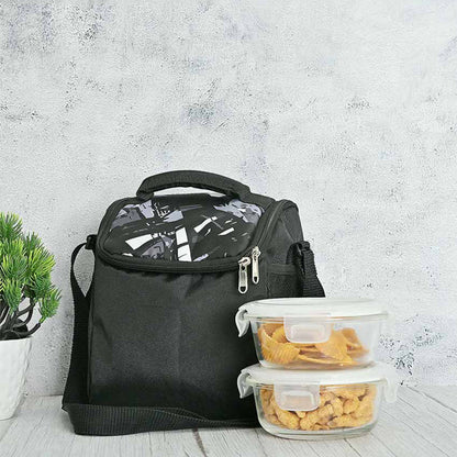 Janio Borosilicate Glass Container Lunch Box with Bag | 380 ml