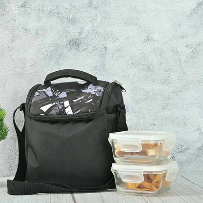 Grandy Borosilicate Glass Container Lunch Box with Bag | 300 ml | Set Of 2