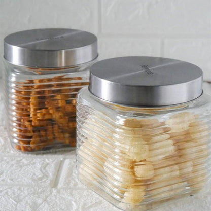 Chic Square Glass Storage Jars | 650ml | 5 x 5 inches