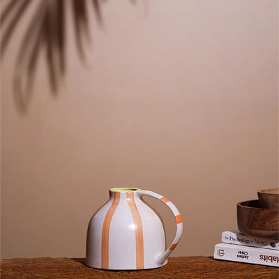 Vibrant Sunrise Stripe Ceramic Decorative Vase | 2 x 5 inches