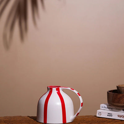 Playful Candy Stripe Ceramic Decorative Vase | 2 x 5 inches