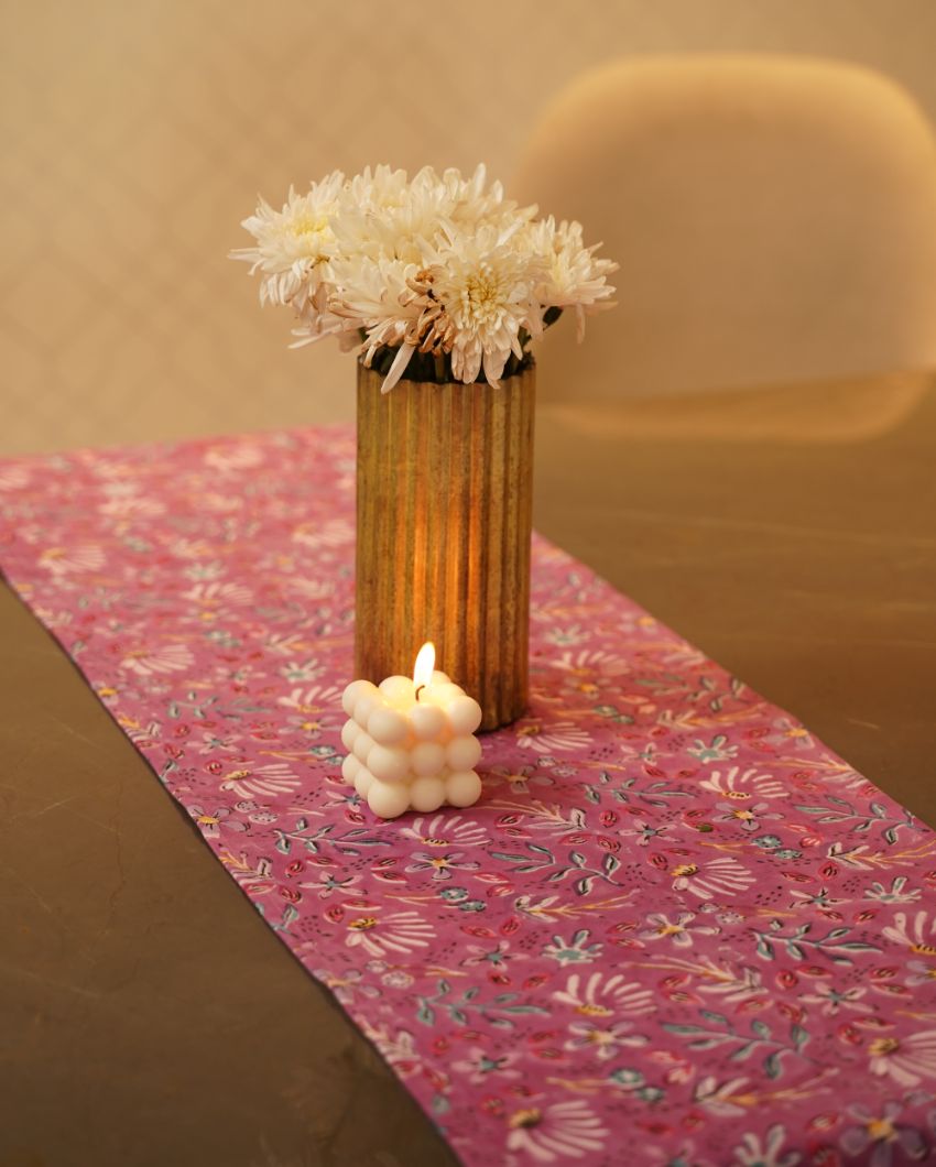 Blooming Cotton Table Runner 70 Inches