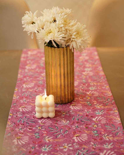Blooming Cotton Table Runner 70 Inches