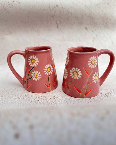 Garden Bloom Mug in Pink Floral Design | Set Of 2 | 4 x 4 inches | 250ml