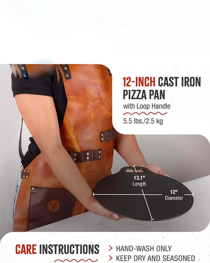 Preseasoned Cast Iron Tawa Dosa Pan | Safe For All Cooktops | 12 inches