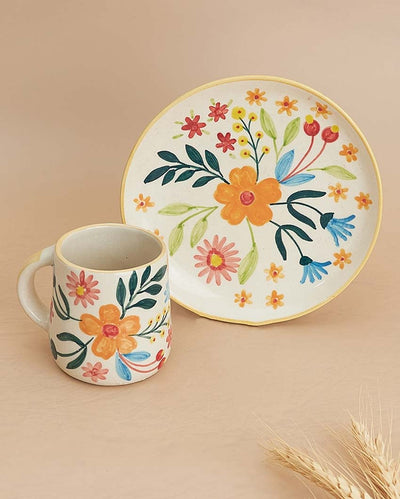 Floral Extravaganza Plate with Mug Set | 2 Pieces