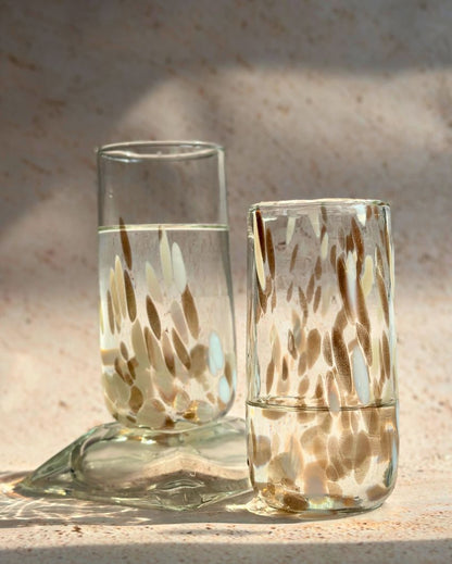 Vintage White & Gold Highball Glasses Set Of 2