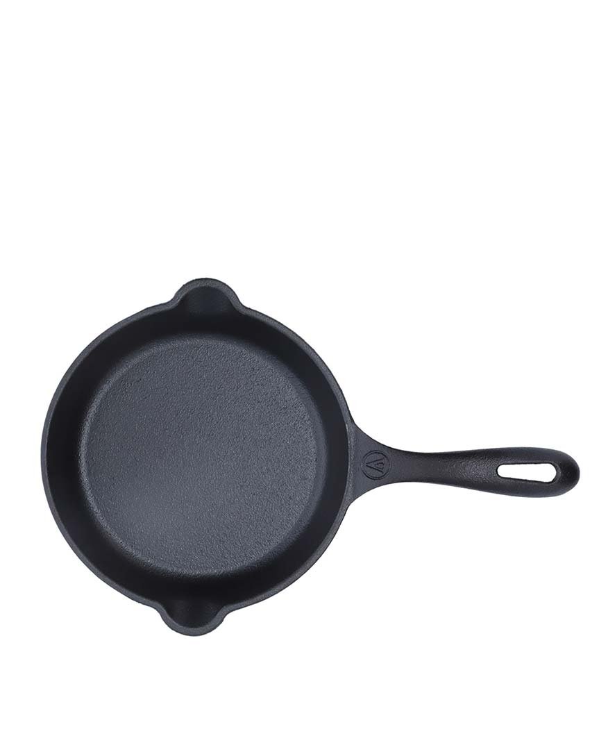 Mini Cast Iron Skillet Pan Non-GMO Flaxseed Oil | Safe For All Cooktops | 11 x 8 inches