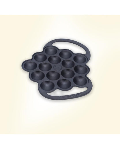 Preseasoned Cast Iron Poffertjes Pancake Pan | Safe For All Cooktops | 11 x 13 inches