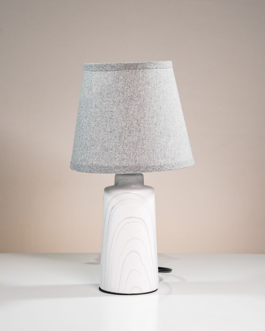 Elegant Home Ceramic Simple Elegance Grey White Lamp | 12 x 6 inches