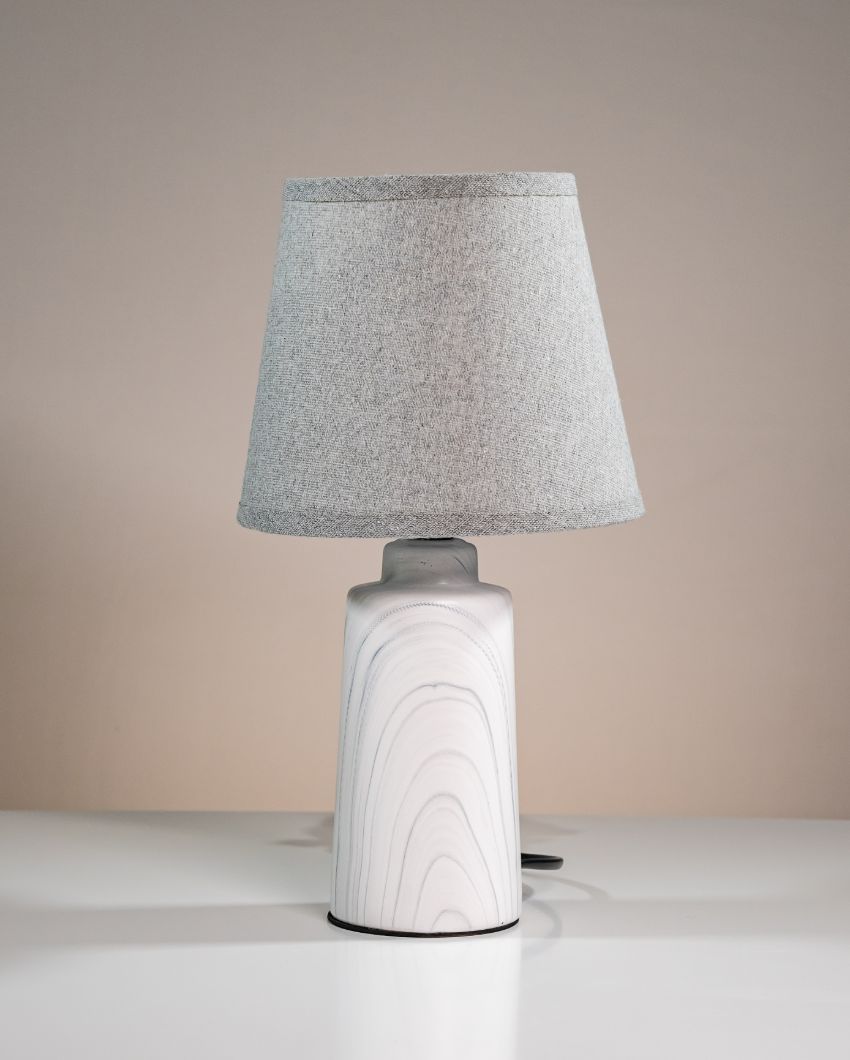 Elegant Home Ceramic Simple Elegance Grey White Lamp | 12 x 6 inches