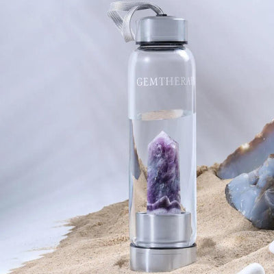 Amethyst Gem Elixir Water Bottle | 10 x 5 inches