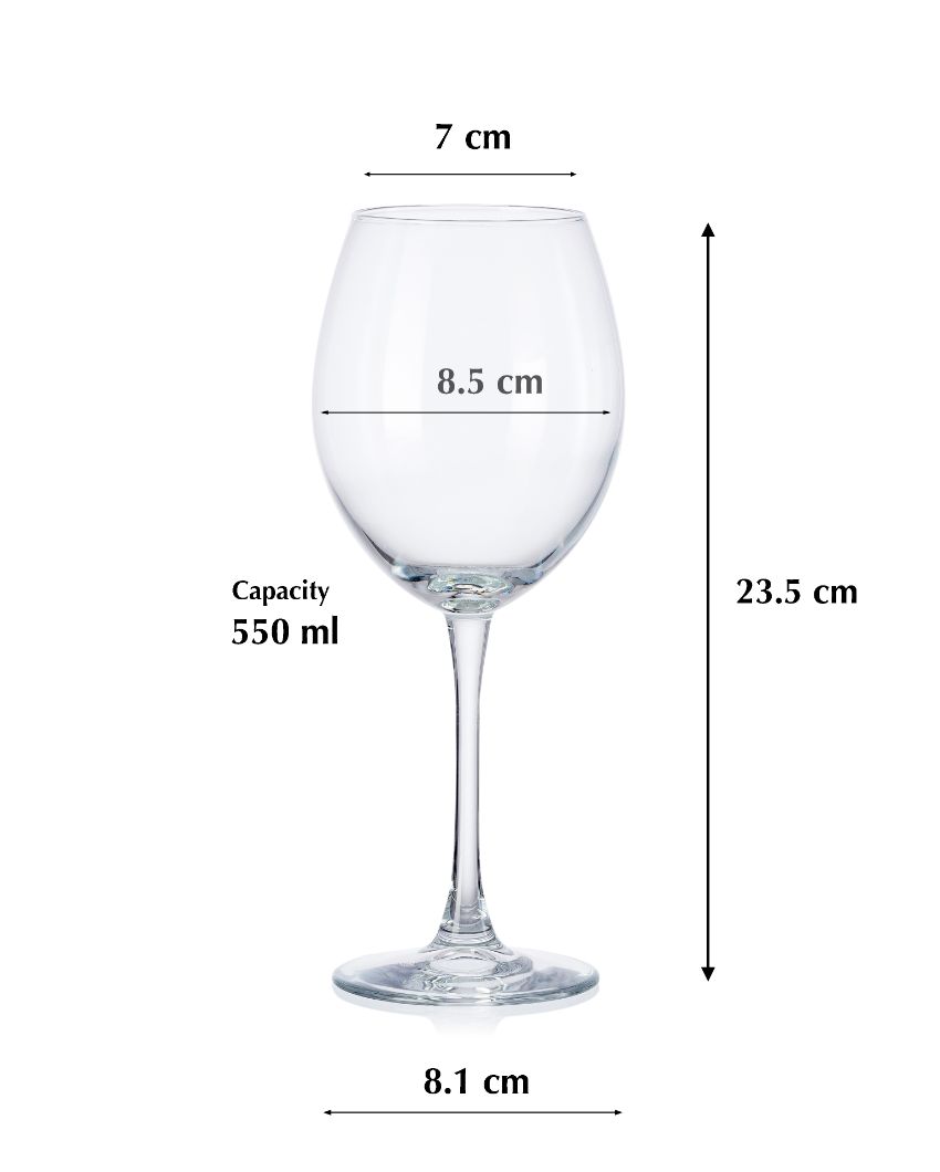 Enoteca Red Wine Stem Glasses | Set of 2 | 3 x 9 inches | 550ml