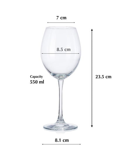 Enoteca Red Wine Stem Glasses | Set of 2 | 3 x 9 inches | 550ml