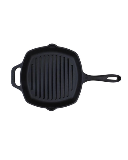 Square Cast Iron Grill Pan Non-GMO Flaxseed Oil | Safe For All Cooktops | 11 x 17 inches