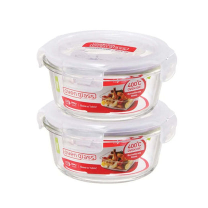 Euro Heat Resistance Square Airtight Glass Food Storage Container | 380ml | Set of 2