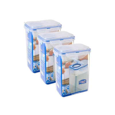 Classics Tall Rectangular Plastic Airtight Kitchen Or Fridge Container Boxes Set With Leak Proof Lid | 1.8 Liter | Set Of 3 | Transparent