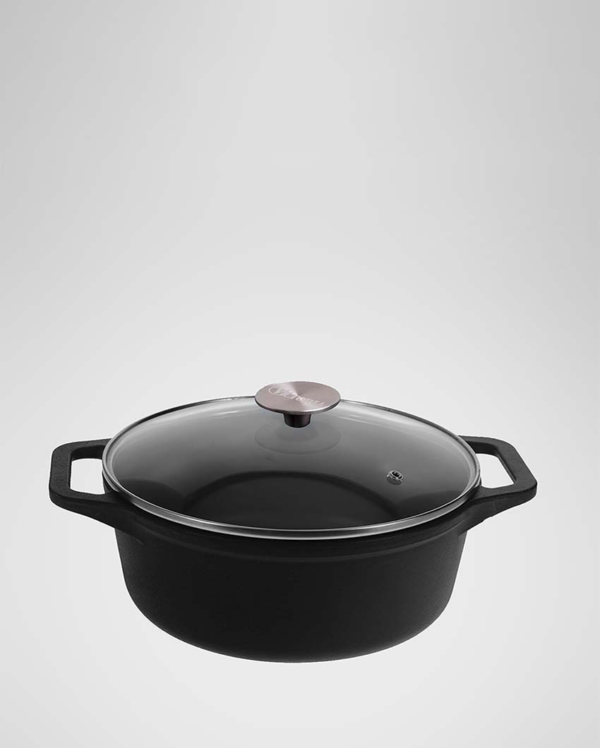 Dutch Oven Kadai with Glass Lid | Safe For All Cooktops | 13 x 10 x 4 inches