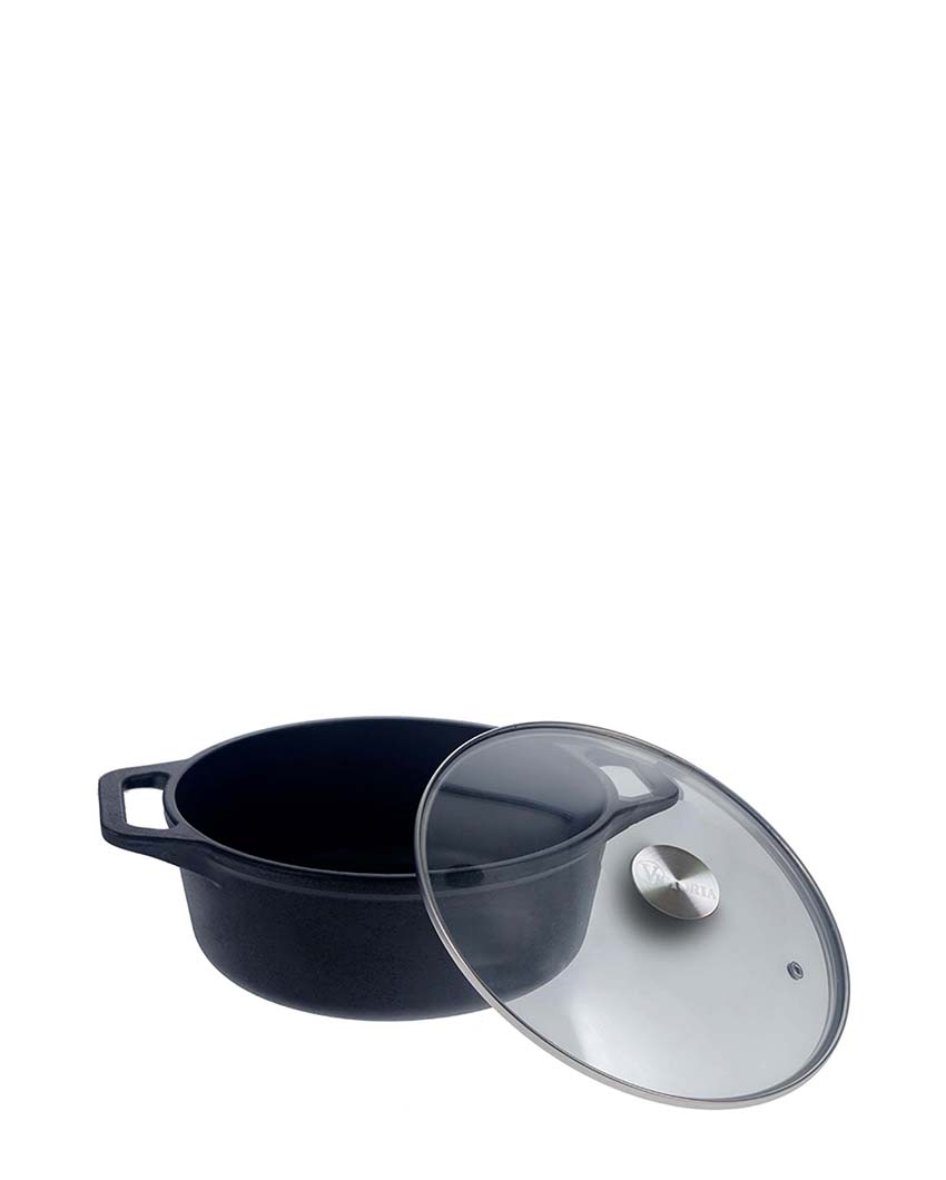 Dutch Oven Kadai with Glass Lid | Safe For All Cooktops | 13 x 10 x 4 inches