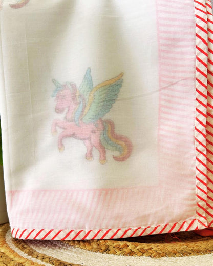 Unicorn Muslin Baby Dohar | 40 x 60 inches