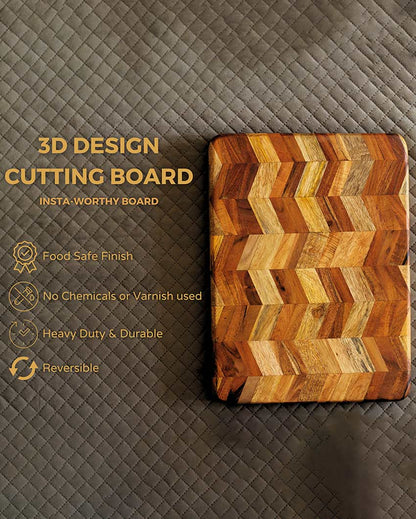 Unique & Durable 3D Printed Wood Cutting Board | 15 x 12 inches