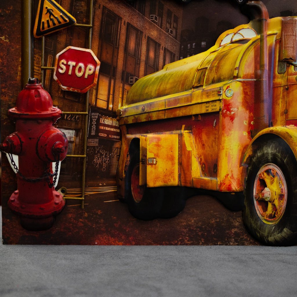 Gas Truck 3D Retro Frame Wall Decor | 24 x 16 inches